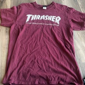 Maroon thrasher shirt, size medium, good condition, barley worn
